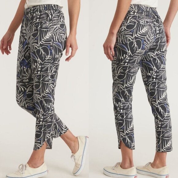 Marine Layer Allison Pant in Phantom/White Foliage Print Large - Picture 2 of 5